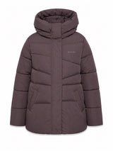 Waves Quilt Puffer Jacket eggplant