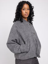Vegan Wool Bomber anthracite mel.