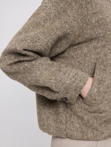 Vegan Wool Bomber mokka mel.