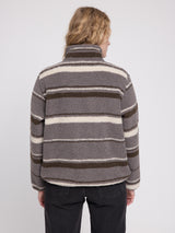 Printed Teddy-Fleece Jacket warm grey/striped