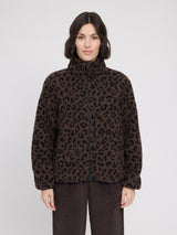 Printed Teddy-Fleece Jacket chocolate brown/printed
