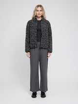Printed Teddy-Fleece Jacket grey/printed