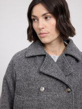 Vegan Wool Peacoat anthracite mel.