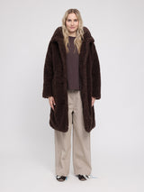 Faux-Fur Coat black coffee