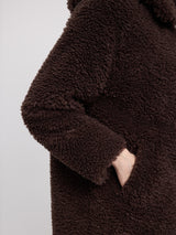 Faux-Fur Coat black coffee