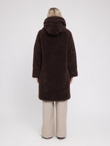 Faux-Fur Coat black coffee