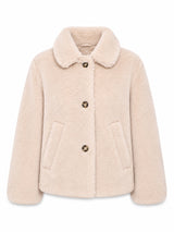 Faux-Fur Button Jacket natural