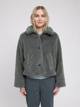 Faux-Fur Button Jacket light bottle