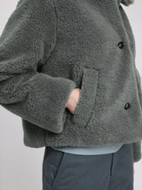 Faux-Fur Button Jacket light bottle