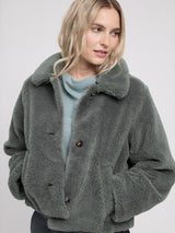 Faux-Fur Button Jacket light bottle