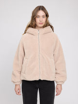 Faux-Fur Hooded Jacket natural