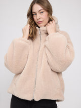 Faux-Fur Hooded Jacket natural