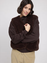 Faux-Fur Vest black coffee