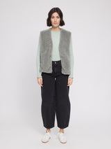 Faux-Fur Vest eucalyptus