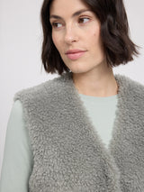 Faux-Fur Vest eucalyptus