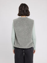 Faux-Fur Vest eucalyptus