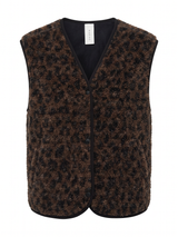Printed Teddy-Fleece Vest chocolate brown/printed