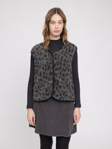 Printed Teddy-Fleece Vest grey/printed