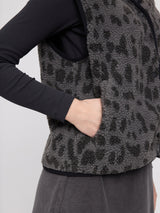 Printed Teddy-Fleece Vest grey/printed