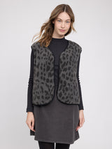 Printed Teddy-Fleece Vest grey/printed