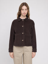Corduroy Shacket dark chocolate