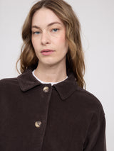 Corduroy Shacket dark chocolate