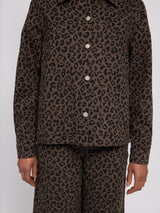 Printed Denim Jacket chocolate brown/printed