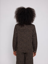 Printed Denim Jacket chocolate brown/printed
