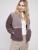 Material-Mix Zip Jacket warm mud/sparrow
