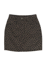 Printed Mini Denim Skirt chocolate brown/printed