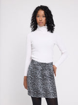 Printed Mini Denim Skirt grey/printed