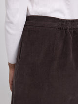 Corduroy Mini Skirt dark chocolate