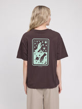 Back Print T-Shirt black coffee/tarot