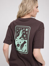 Back Print T-Shirt black coffee/tarot