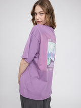 Back Print T-Shirt grape pink/off the grid
