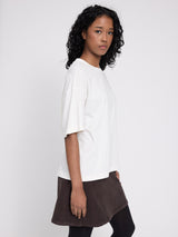 Back Print Theme T-Shirt offwhite/coffee