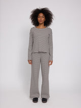 Striped Rib Jersey Longsleeve black coffee/offwhite
