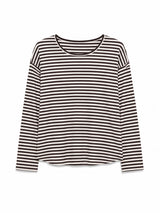 Striped Rib Jersey Longsleeve black coffee/offwhite