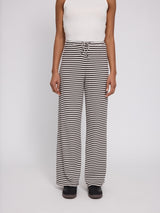 Striped Rib Jersey Pants black coffee/offwhite