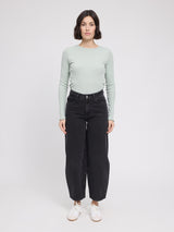 Barrel Leg Denim Pants dark grey