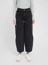 Barrel Leg Denim Pants dark grey