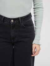 Barrel Leg Denim Pants dark grey