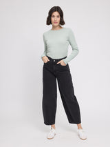 Barrel Leg Denim Pants dark grey