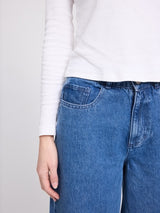 Barrel Leg Denim Pants mid blue