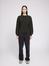 Chunky Crew Neck Knit Jumper olive