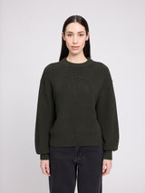 Chunky Crew Neck Knit Jumper olive