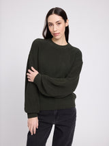 Chunky Crew Neck Knit Jumper olive