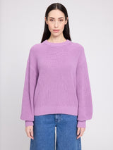 Chunky Crew Neck Knit Jumper grape pink