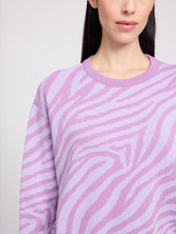 Zebra Jacquard Knit Jumper grape pink/pastel lilac