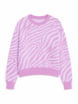 Zebra Jacquard Knit Jumper grape pink/pastel lilac